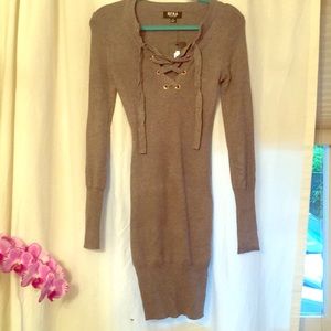 Grey stretch sweater dress